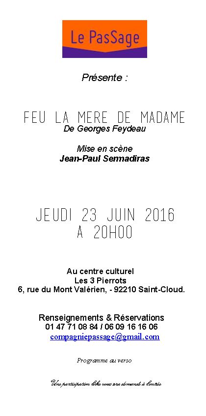 Feu la mère de Madame RECTO