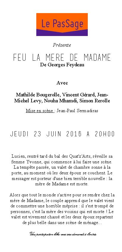 Feu la mère de Madame VERSO