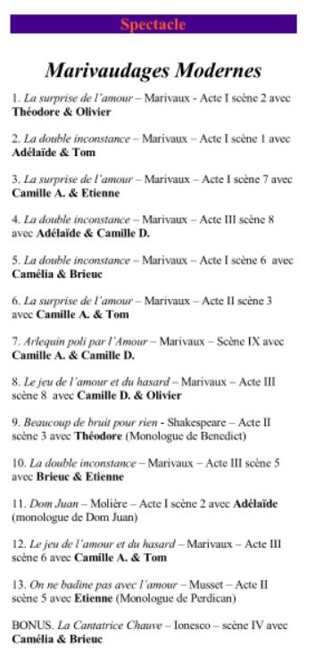 Marivaudages modernes VERSO
